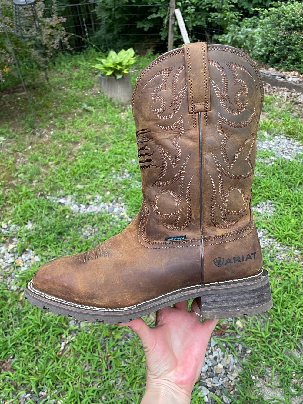 Ariat Hybrid Patriot Waterproof Western Boots Size 10 EE